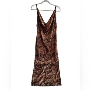 Size 16 Plus Size Cheetah Leopard Print Slip Dress
